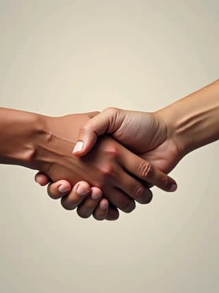Professional handshake between two people